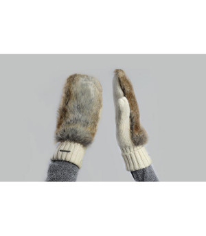 Fausthandschuhe Kunstfell Amaranth paws beige